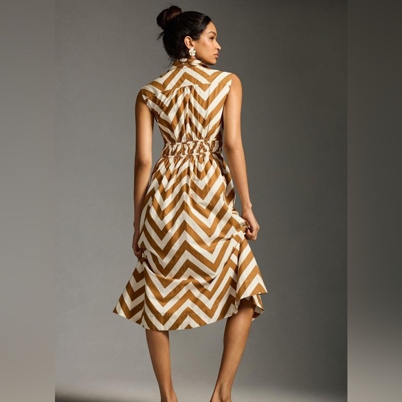 Maeve Sleeveless Shirt Dress by Anthropologie Cedar Size XSP EUC - Picture 4 of 9